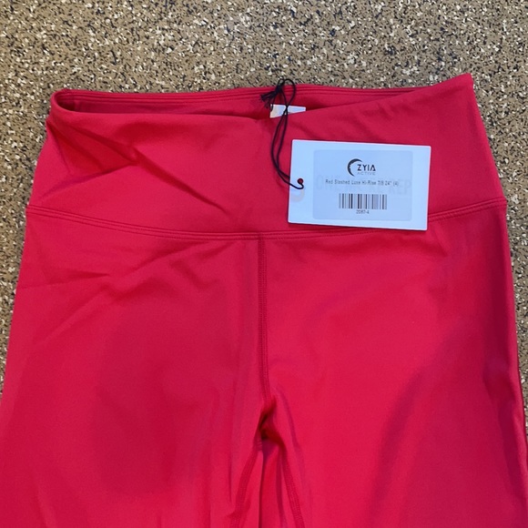 SOLD. NWT! Zyia Slashed Red Leggings - Picture 4 of 6
